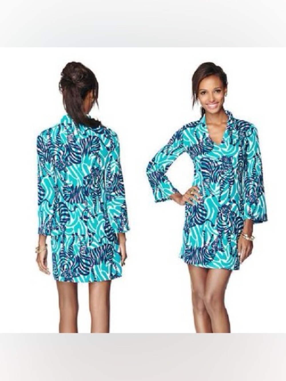 NWT Lilly Pulitzer Devina Dress Size 2 Bright Navy Im Game Small Zebra Shift